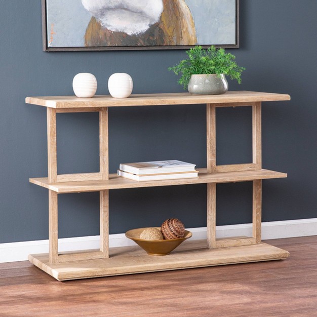 Aylbath Geometric Console Table Natural Aiden Lane