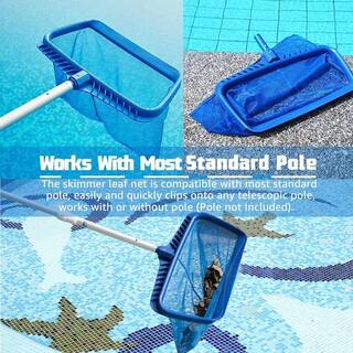 Pool Skimmer Net Heavy-Duty Leaf Rake for Cleaning Swimming Pool and Pond H-D0102HAH357