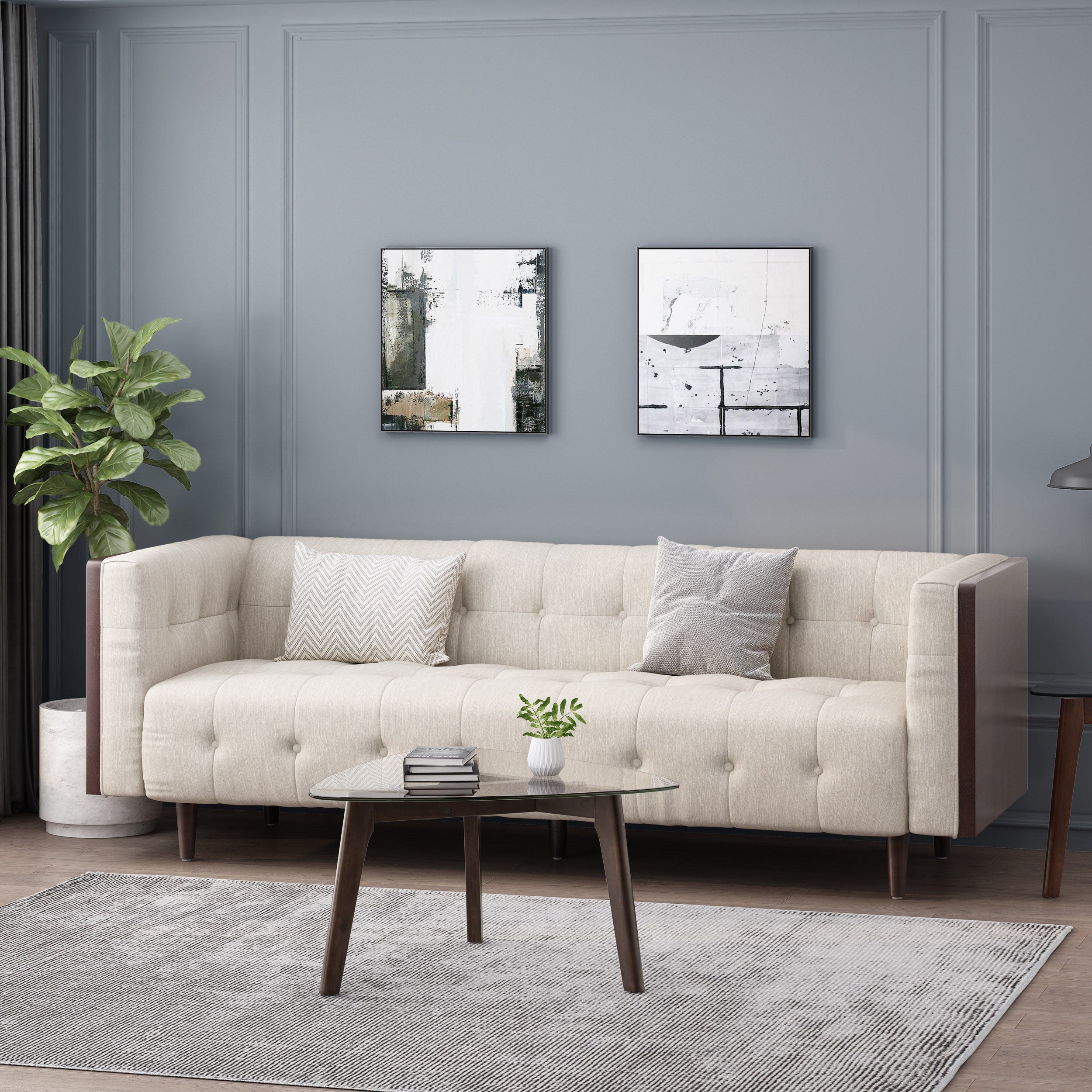 Croton Contemporary Tufted 3 Seater Sofa