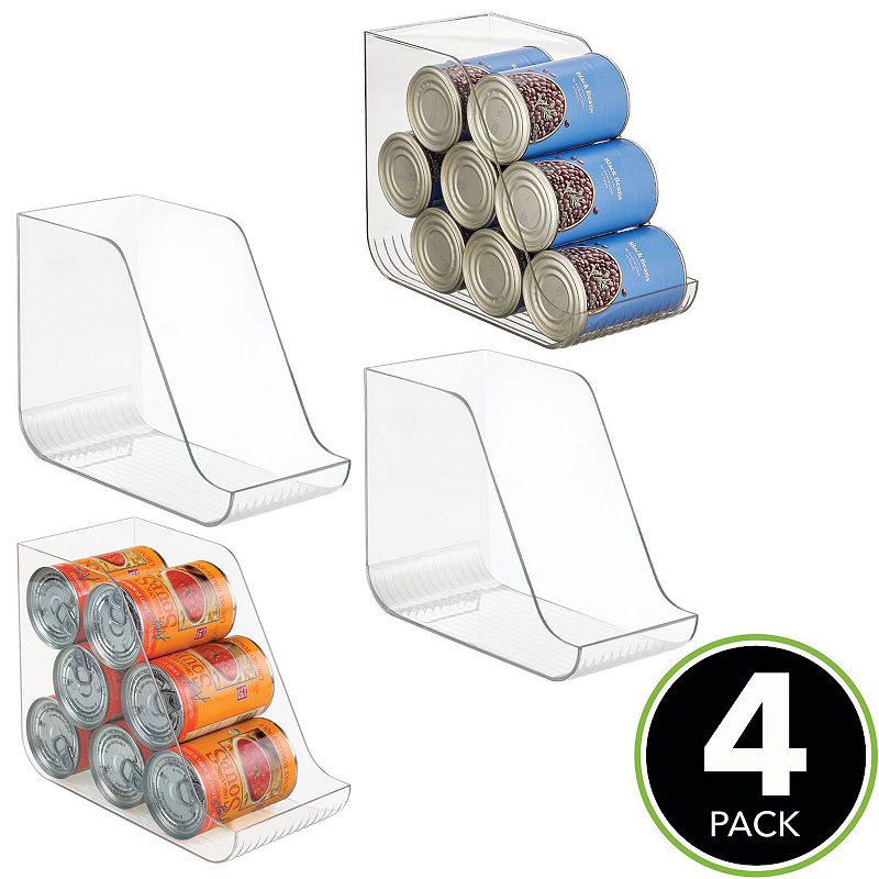 mDesign 10.98 x 5.44 x 8.41 Plastic Can Organizer Bin For Kitchen and Fridge Storage， 4 Pack