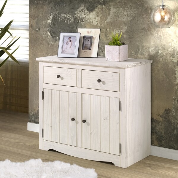 Wood Buffet Sideboard White Distressed | Furniture Dash - N/A