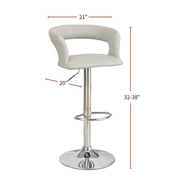 Adjustable Height Bar Stool ，PVC / Faux Leather ，Set of 2