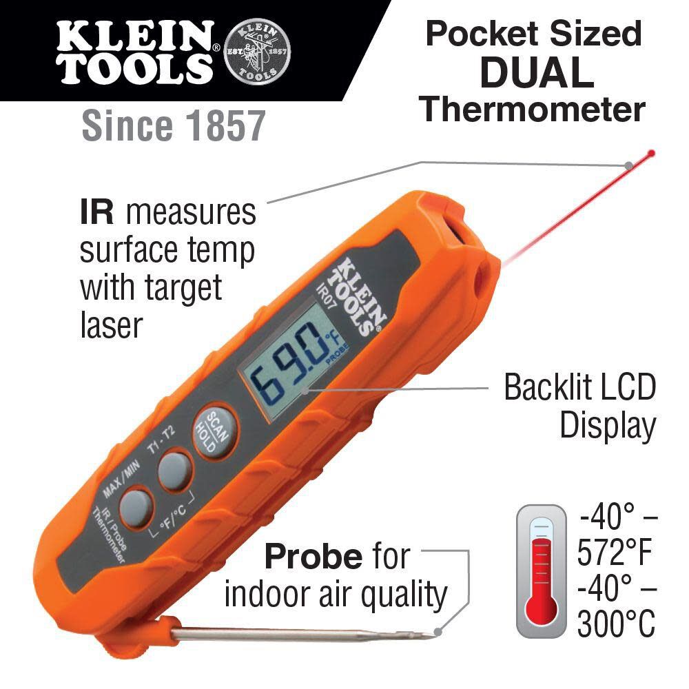 Klein Tools Dual IR/Probe Digital Thermometer IR07 from Klein Tools