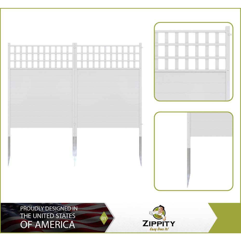 Zippity Outdoor Products 4 ft. x 3.5 ft. Keswick Vinyl Privacy Fence Panel and Screen Kit (2-Pack) ZP19060