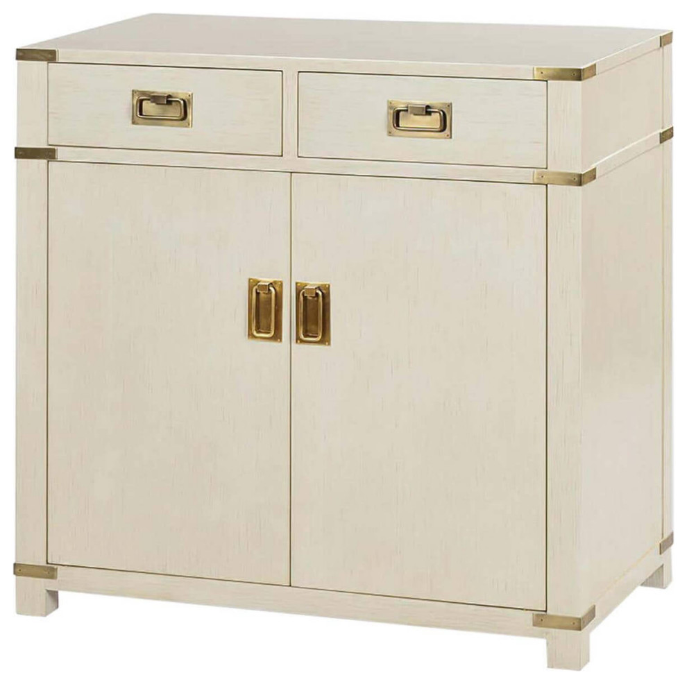 Campaign Style Cabinet Drift White   Transitional   Accent Chests And Cabinets   by English Georgian America  Houzz