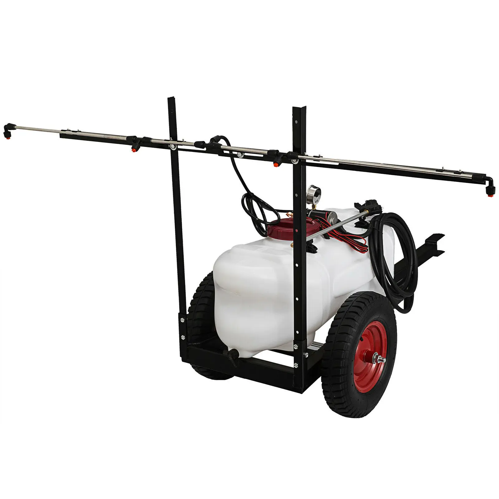 Trailer Sprayer 15.8 Gallon Pull Behind Sprayer 12 Volt Tow Behind and Spot Sprayer 5.5 ft for Garden Farm