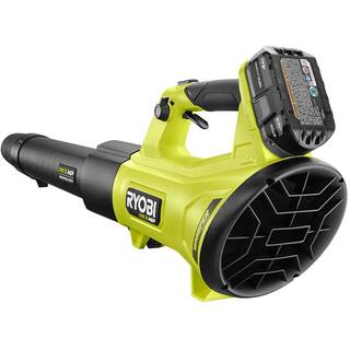 RYOBI ONE+ HP 18V Brushless Whisper Series 130 MPH 450 CFM Cordless Battery Leaf Blower w (2) 4.0 Ah Batteries  (2) Chargers P21140-BK