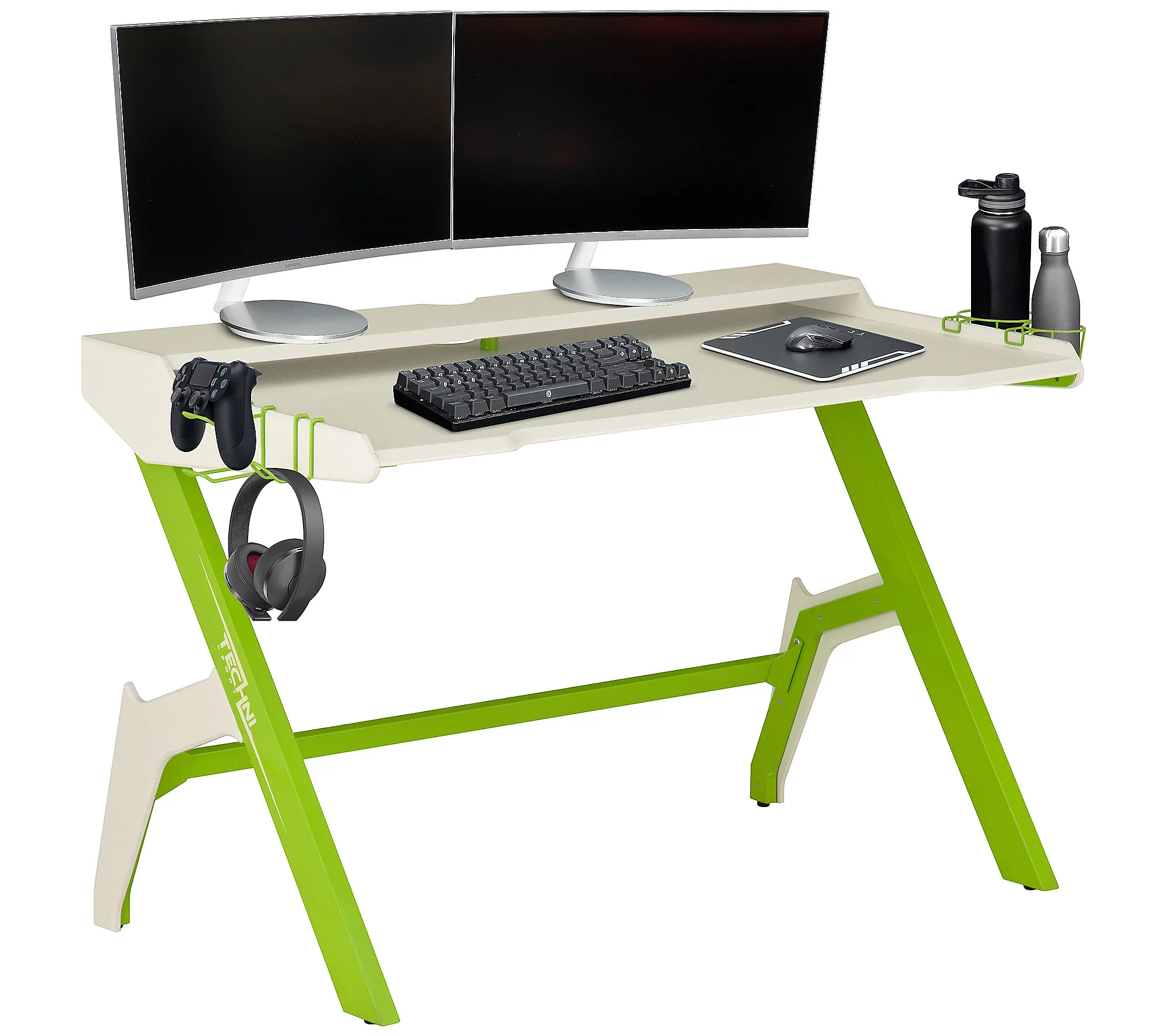 Techni Sport Ergonomic Computer Gaming Desk w ccessories