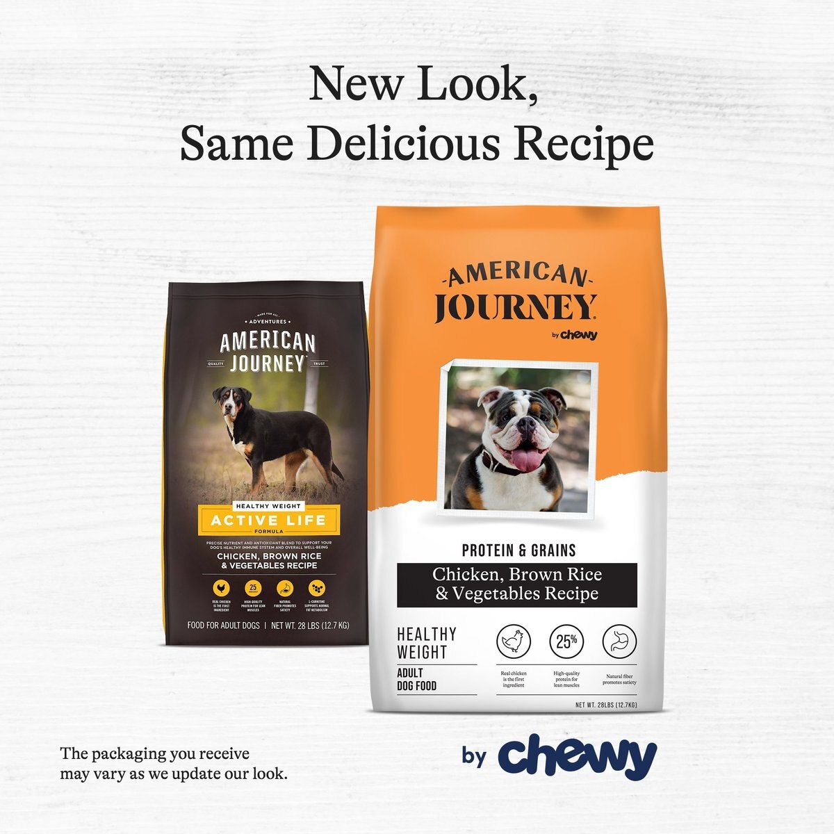 American Journey Protein and Grains Healthy Weight Chicken， Brown Rice and Vegetables Recipe Dry Dog Food