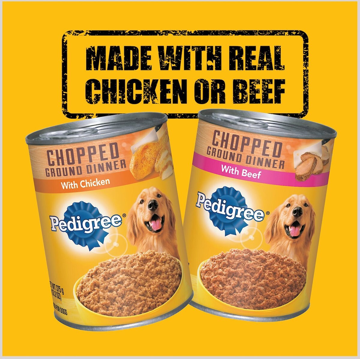 Pedigree Chopped Ground Dinner Chicken with Beef Adult Canned Wet Dog Food Variety Pack