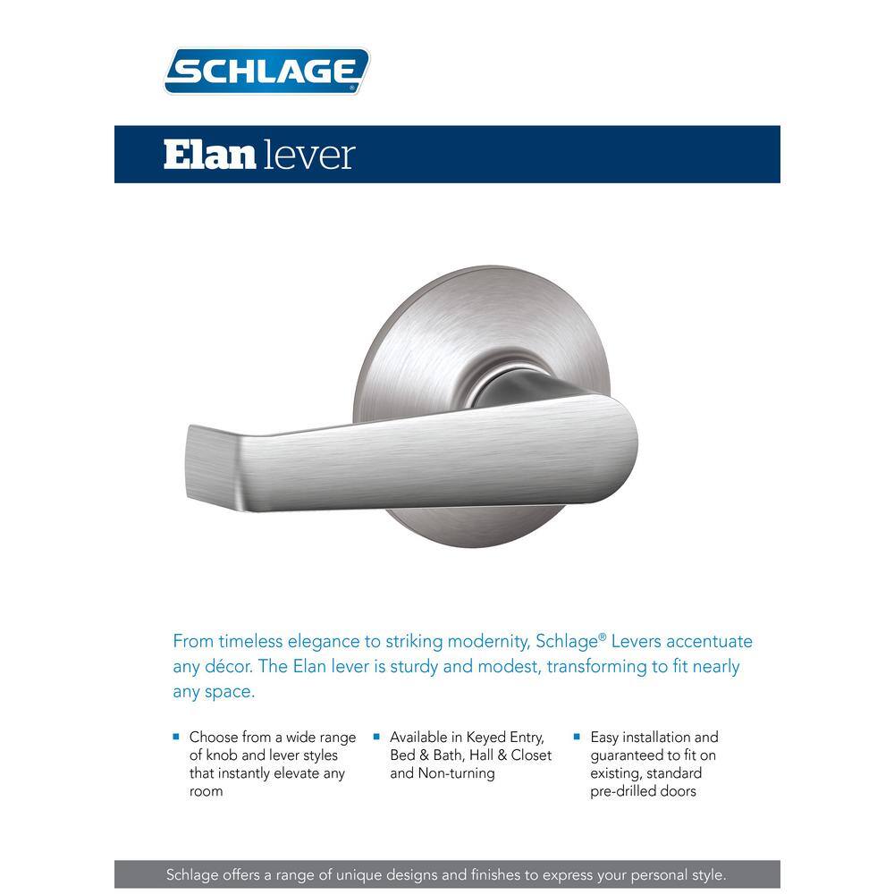 Schlage Elan Bright Brass Dummy Door Handle F170 ELA 605