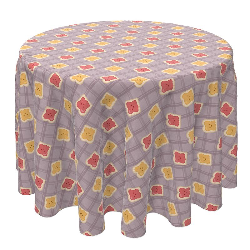 Round Tablecloth， 100% Cotton， 60 Round， Honey and Jam Toast