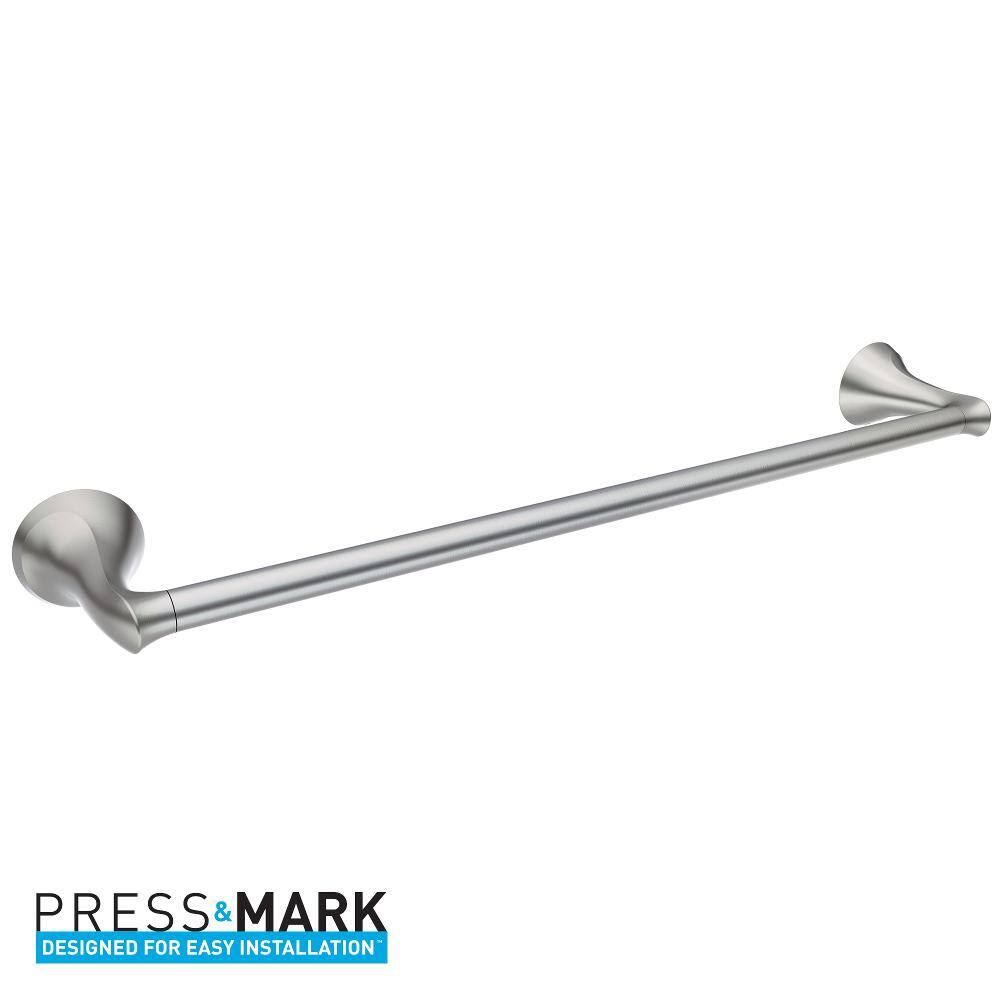 MOEN Darcy 24 in. Towel Bar with Press and Mark in Brushed Nickel MY1524BN