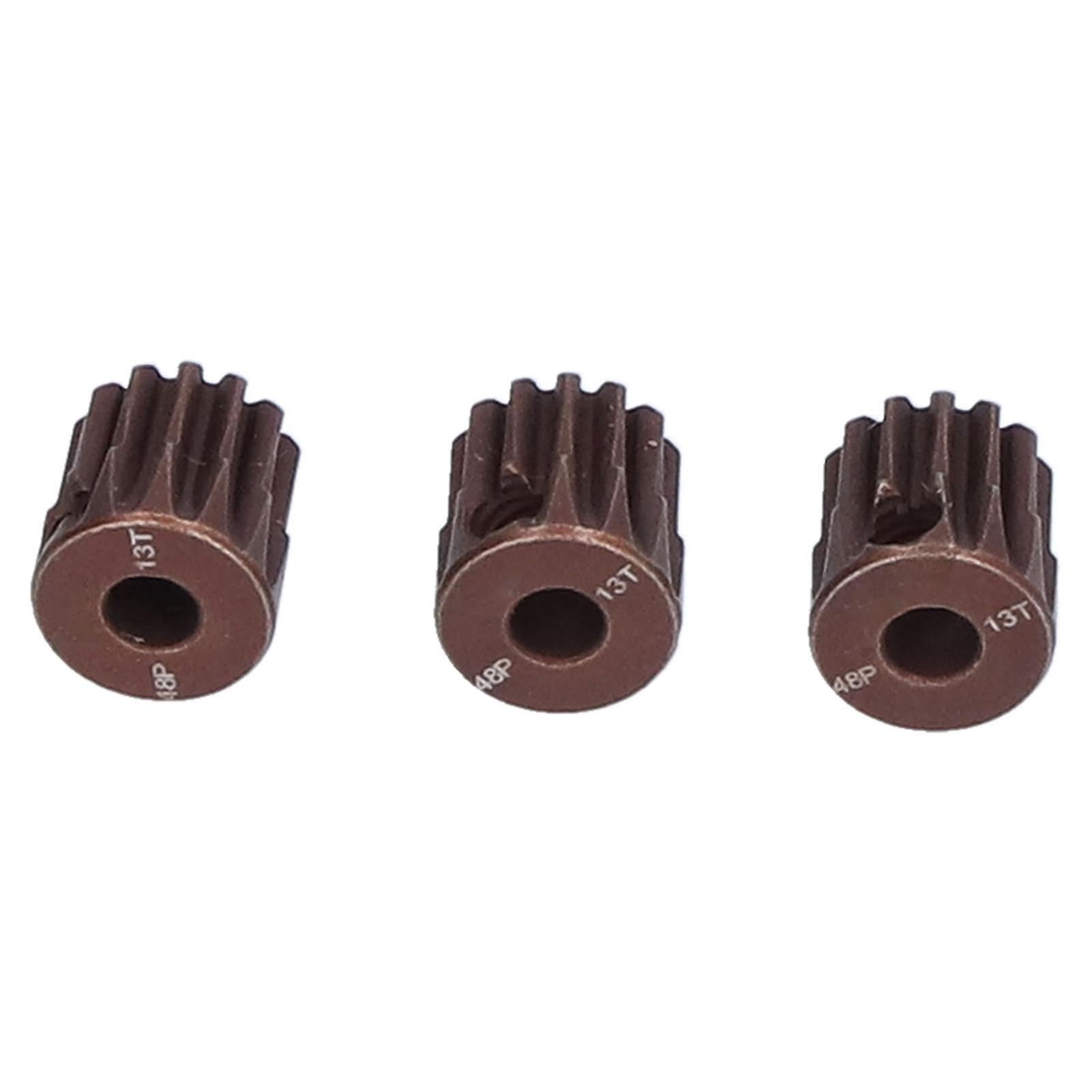 3pcs 48dp 13t Steel Pinion Gear For 1/10 Rc Car 3.175mm Shaft Brushless/brushed Motor