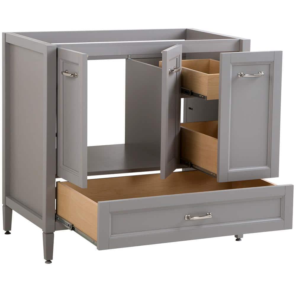 Home Decorators Collection Claxby 36 in W x 34 in H x 21 in D Bath Vanity Cabinet Only in Sterling Gray