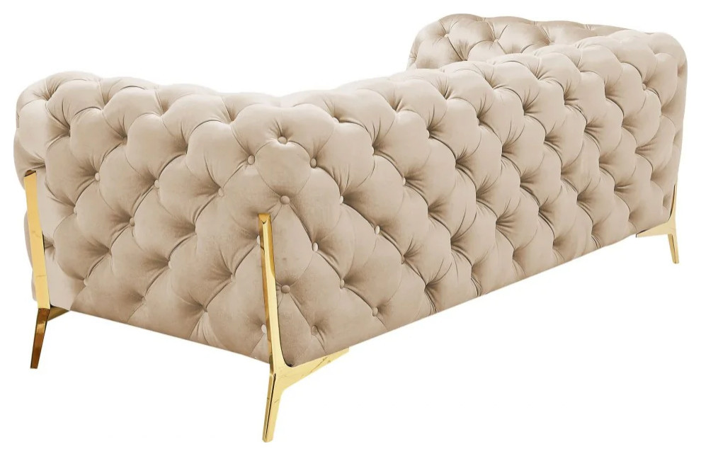 Jack Transitional Light Beige Fabric Loveseat   Midcentury   Loveseats   by V.S.D Furniture  Houzz