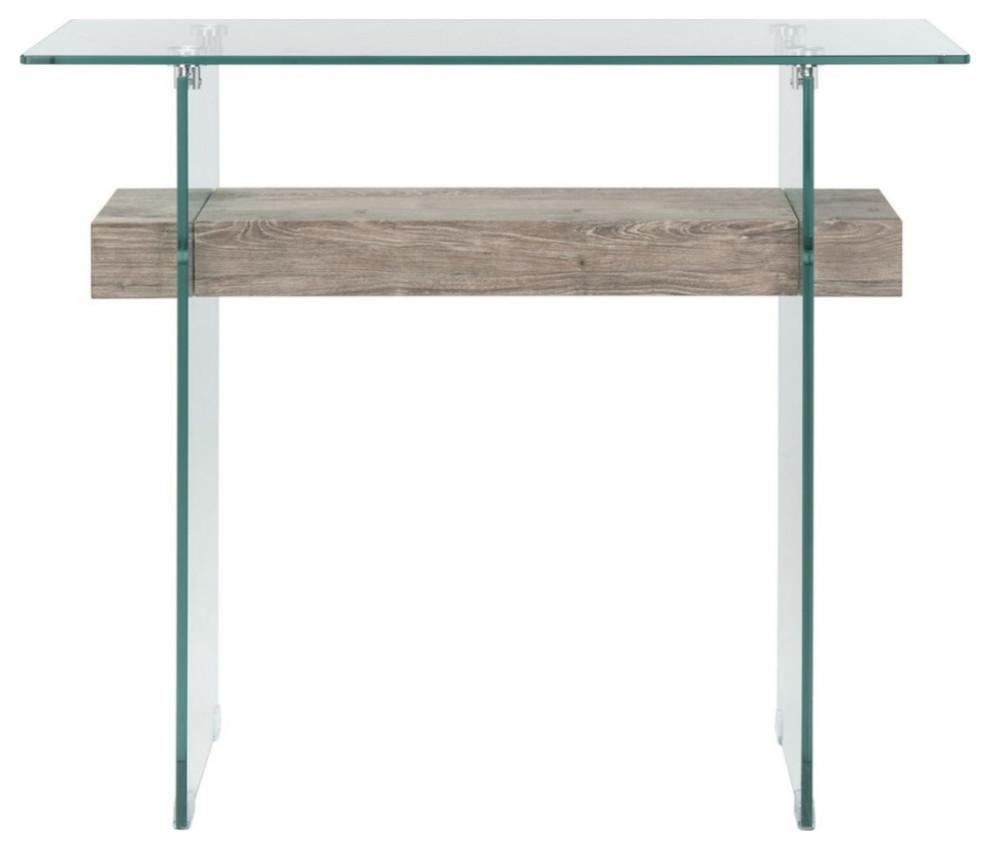 Lacy Console Table Glass Gray Oak   Contemporary   Console Tables   by V.S.D Furniture  Houzz