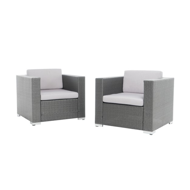 Murano Set Of 2 Wicker Club Chair Gray Christopher Knight Home