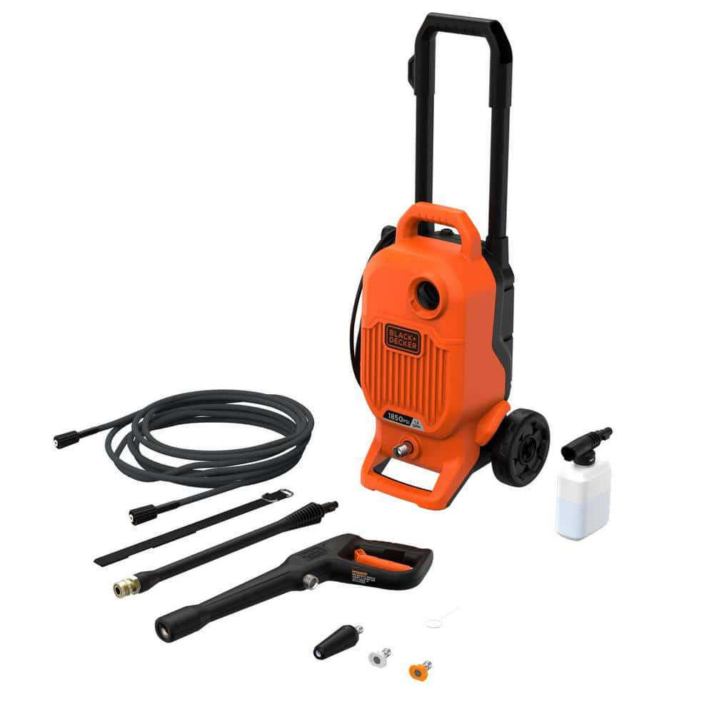 BLACK+DECKER 1850 PSI 1.2 GPM Cold Water Electric Pressure Washer with Integrated Wand and Hose Storage BEPW1850