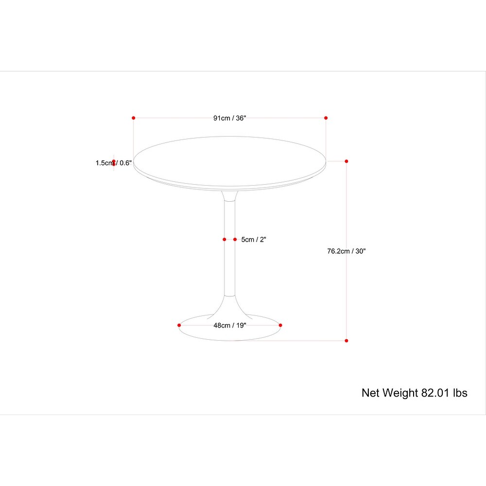 WYNDENHALL Whaler and Iron 36 inch x 36 inch Round Contemporary Dining Table in White/Copper   36\