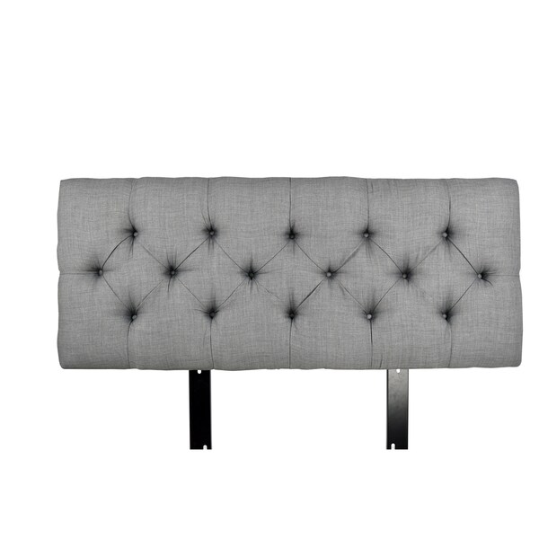 MJL Furniture Jackie Dark Grey Diamond Tufted Upholstered Headboard - - 10360317