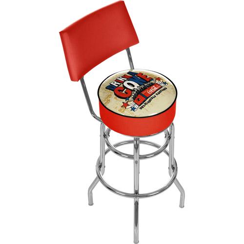 Coca Cola Brazil Drink a Coke Pub Stool with Back