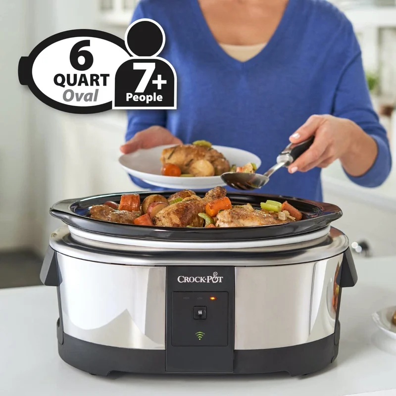 Crock-Pot 2139005 6 Qt. Connected Slow Cooker， Works with Alexa