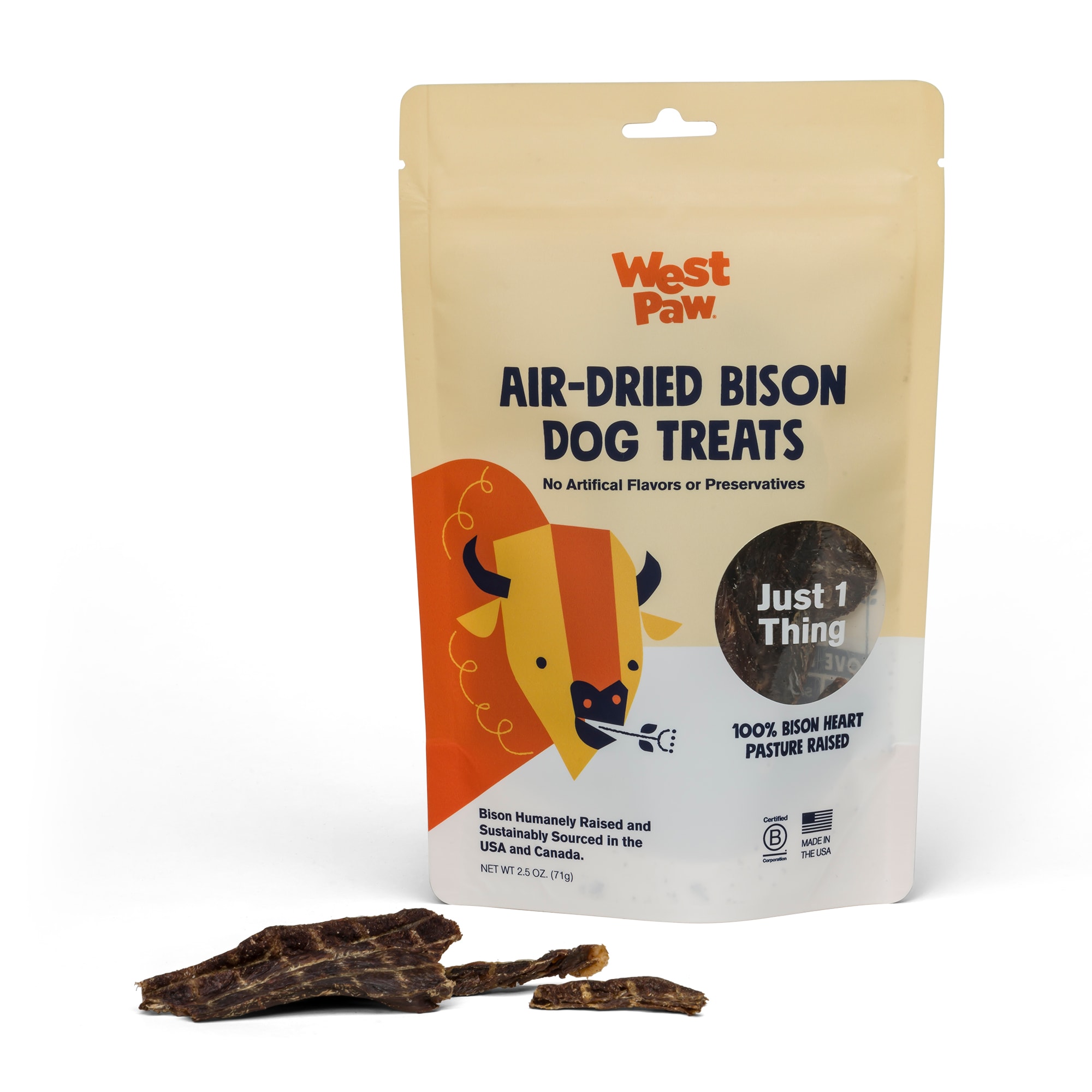 WEST PAW Bison Heart Dog Treats