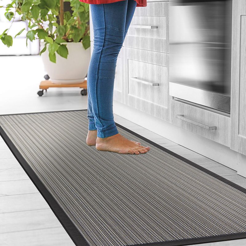 World Rug Gallery Stripe Textline Anti-Fatigue Mat