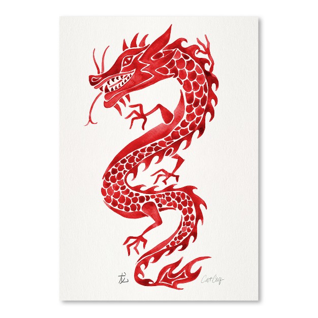 Americanflat Minimalist Animal Dragon Red By Cat Coquillette Poster