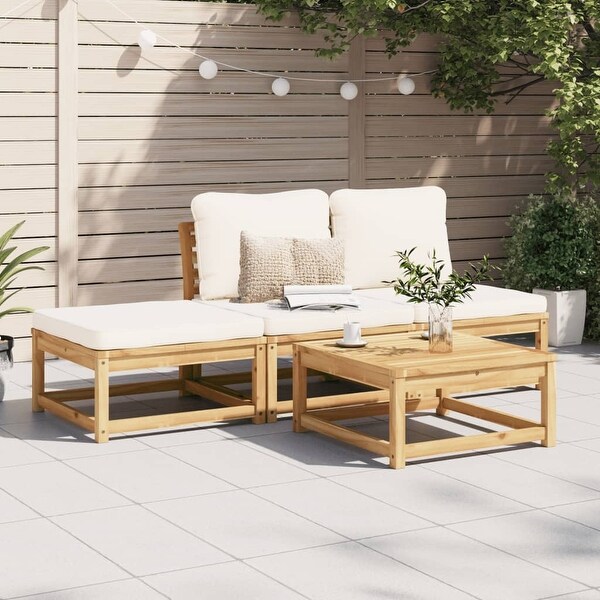 vidaXL Patio Sofa with Cushions 2Seater Outdoor Loveseat Solid Wood Acacia