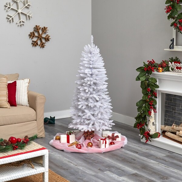 5' Slim White Artificial Christmas Tree with 491 Bendable Branches