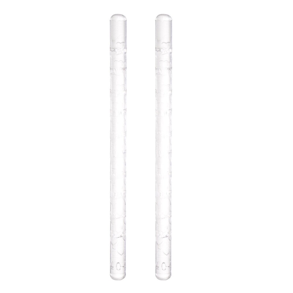 2pcs Acrylic Embossed Rolling Pin 16cm x 1cm Little Love Pattern   Transparent