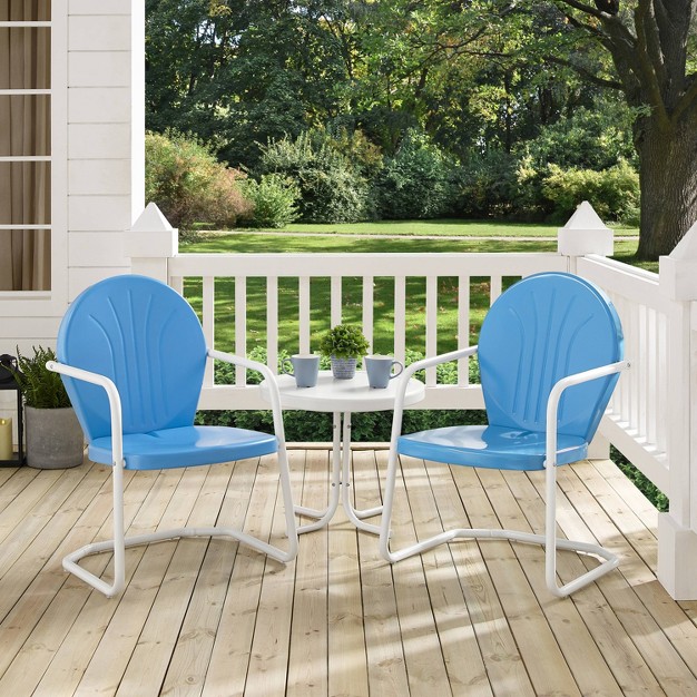 Griffith 3pc Outdoor Conversation Set Sky Blue Crosley