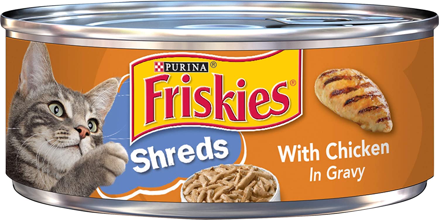 Purina Friskies Gravy Wet Cat Food Shreds With Chicken - (24) 5.5 oz. Cans