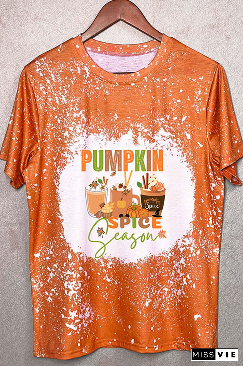 Pumpkin Spice Season,Fall Bleached Graphic Tee Wholesale