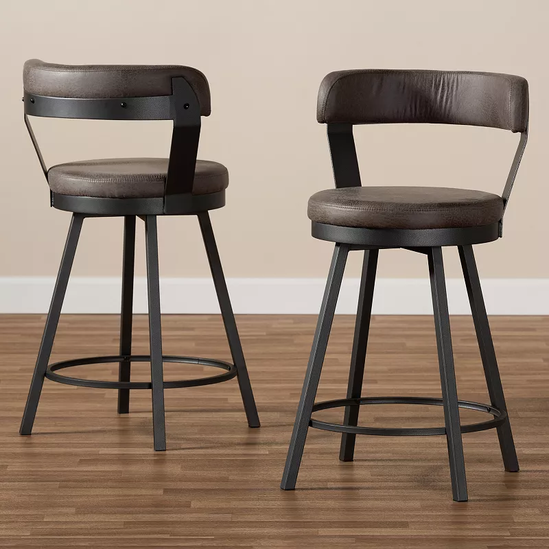 Baxton Studio Arcene Bar Stool 2-piece Set