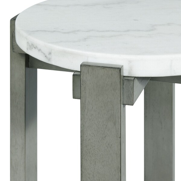 Picket House Furnishings Rysa Round End Table in Grey