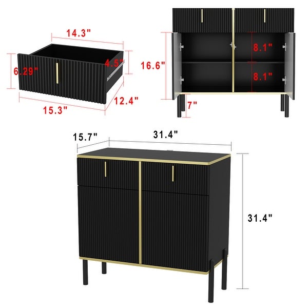 Timechee Kitchen Sideboard End Table Entry Accent Storage Cabinet