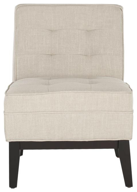 Gillie Tufted Armless Chair Linen   Transitional   Armchairs And Accent Chairs   by AED Luxury Home Decor  Houzz