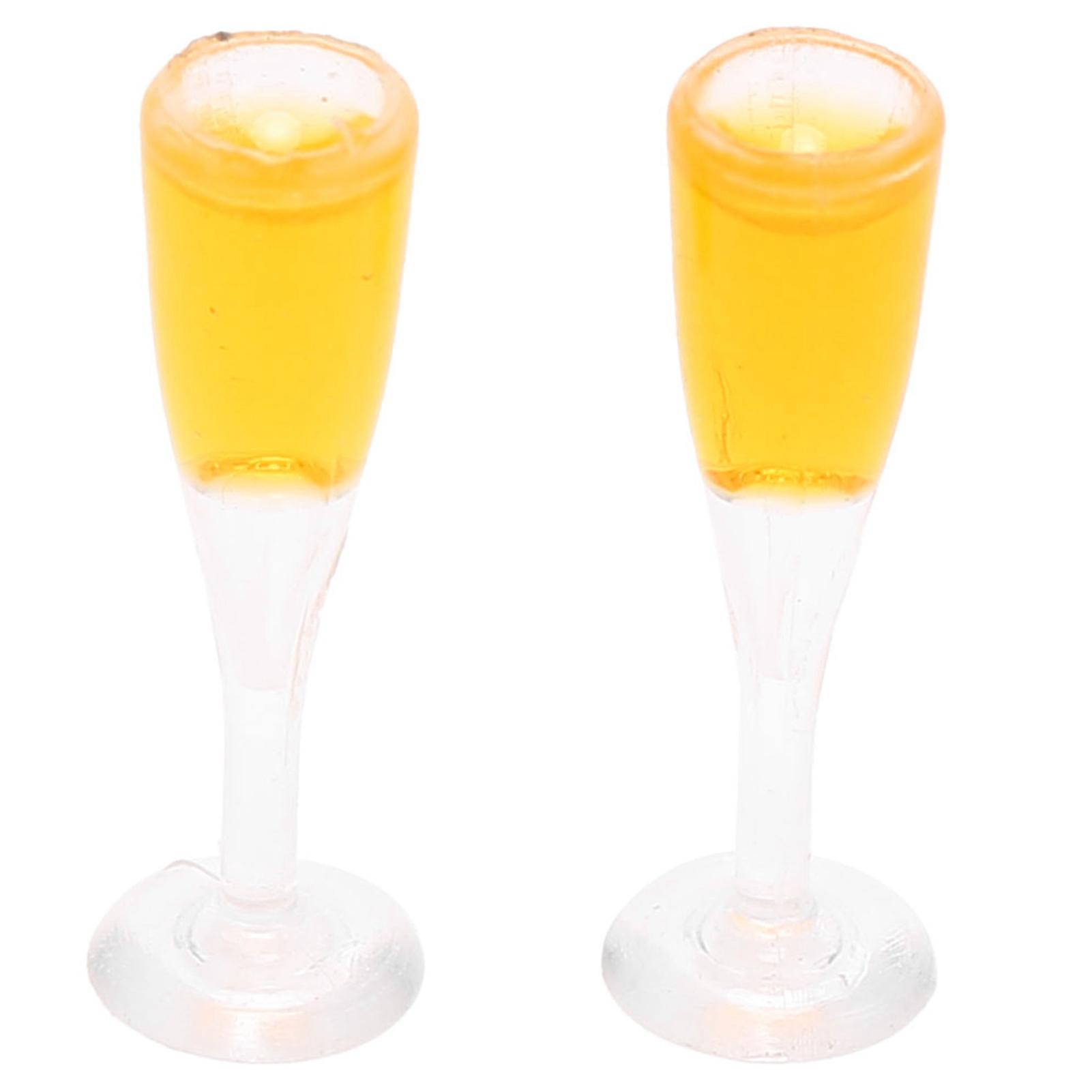 2pcs Dollhouse Champagne Glass Model Miniature Bar Pub Champagne Cup Toy Accessorychampagne Glass