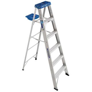 Werner 6 ft. Aluminum Step Ladder with 250 lb. Load Capacity Type I Duty Rating 366