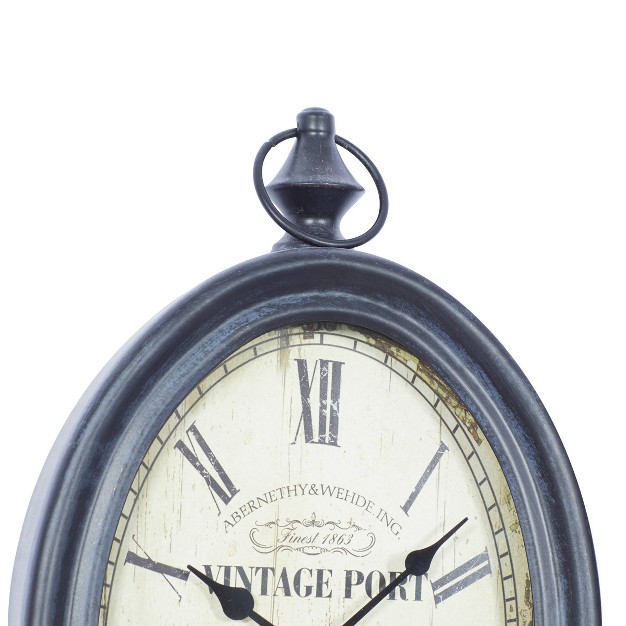 Set Of 2 Metal Pocket Watch Style Wall Clocks Black Olivia amp May