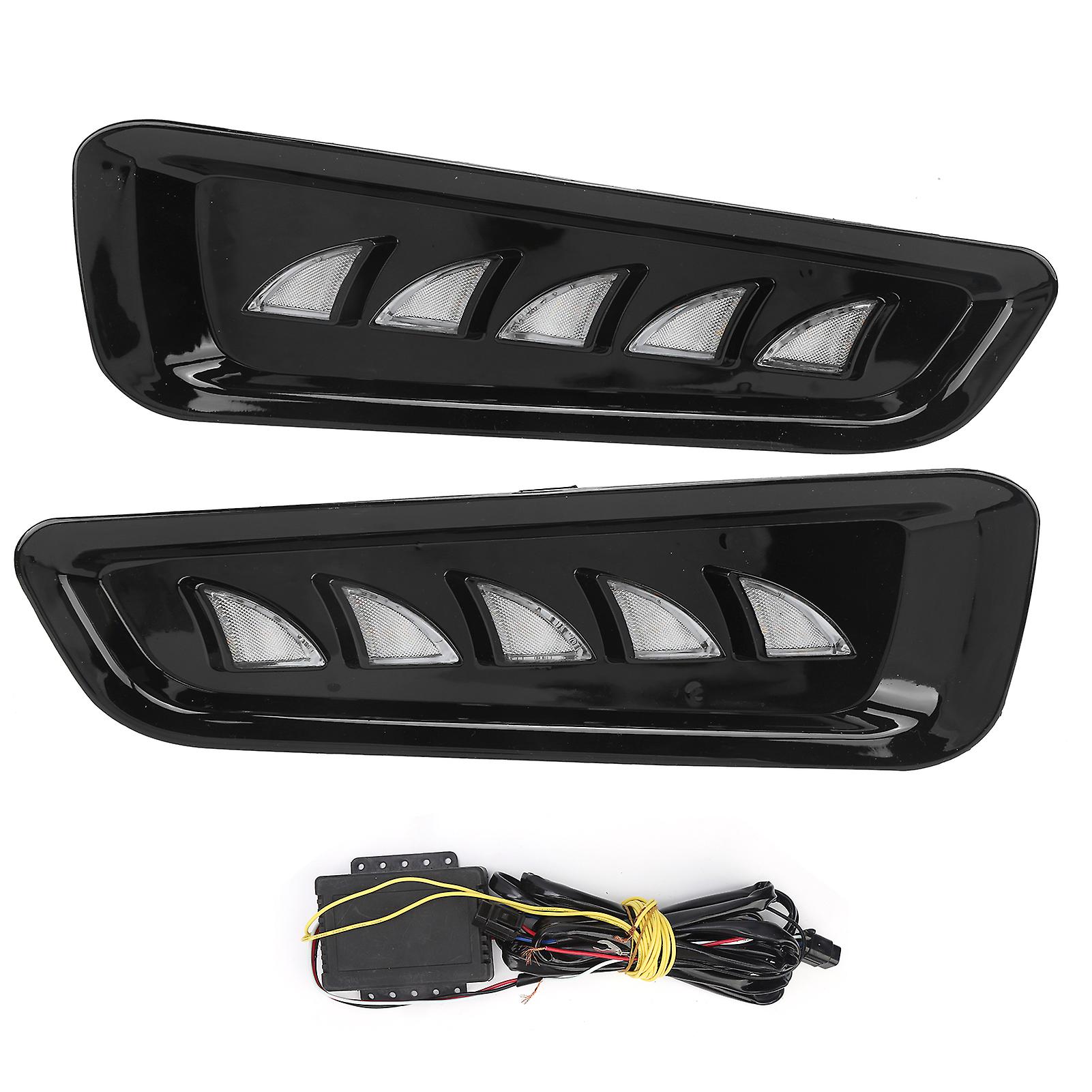 2pcs Daytime Running Light Led Amber Signal Fog 3-color Flow Lamp For Ford F150 Raptor 1819