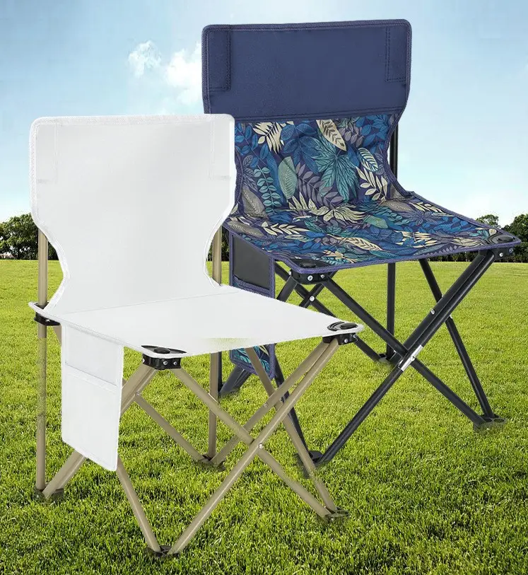 Portable Folding Chairs for Adults / Collapsible Anti Slip Padded Oxford Cloth Stool for Beach  Hiking  Fishing   Picnic