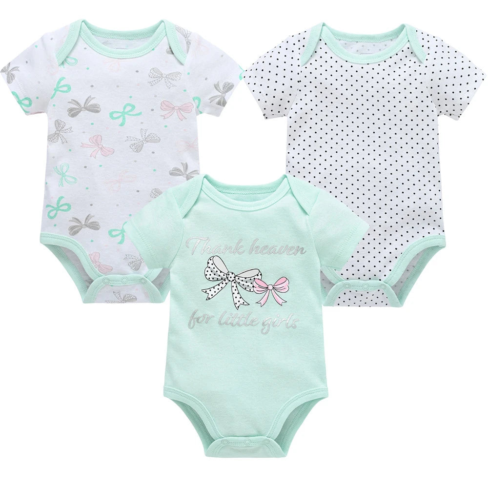 Kavkas Baby Girls Bodysuits 6 pcs/lot Summer Cotton Baby Clothes Short Sleeve Newborn body bebe 0-3 months Infant Clothing