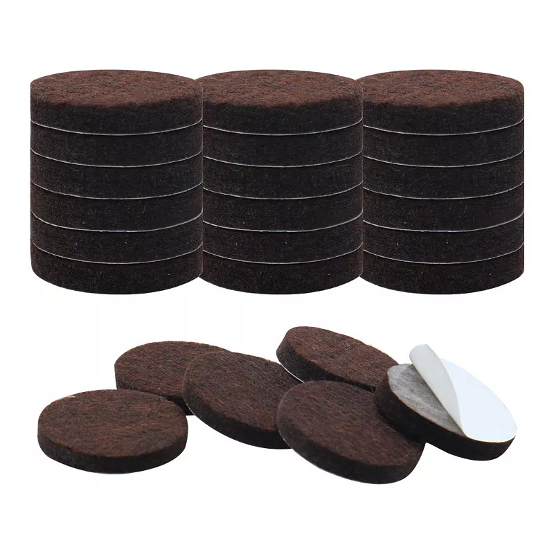 Felt Furniture Feet Pads Round 1 1/4 Dia Self Adhesive Floor Protector 24pcs