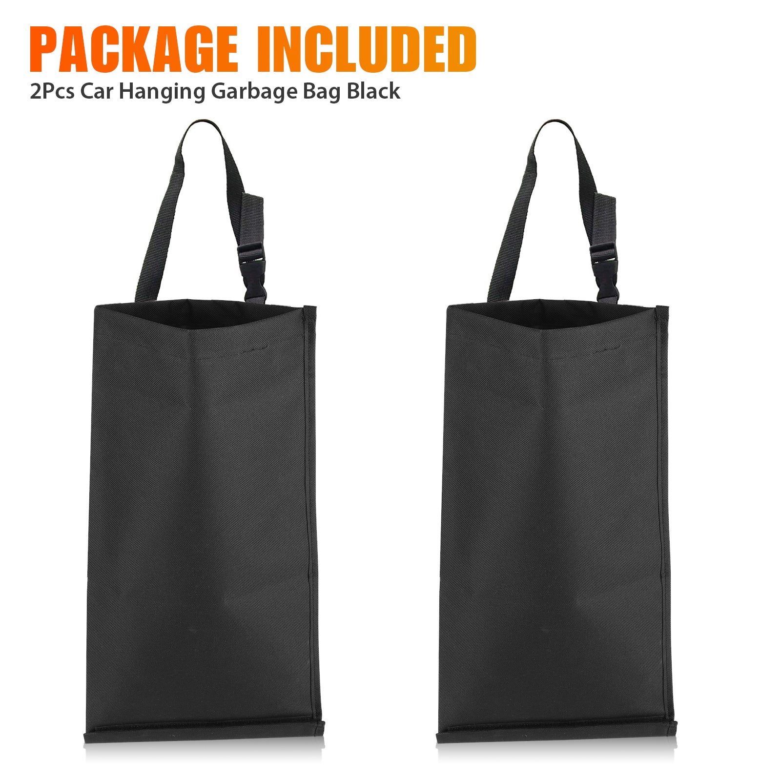 2pcs Car Trash Bags， TSV Car Garbage Can Hanging Back Seat， Washable Eco-Friendly Vehicle Garbage Bag Storage Pockets