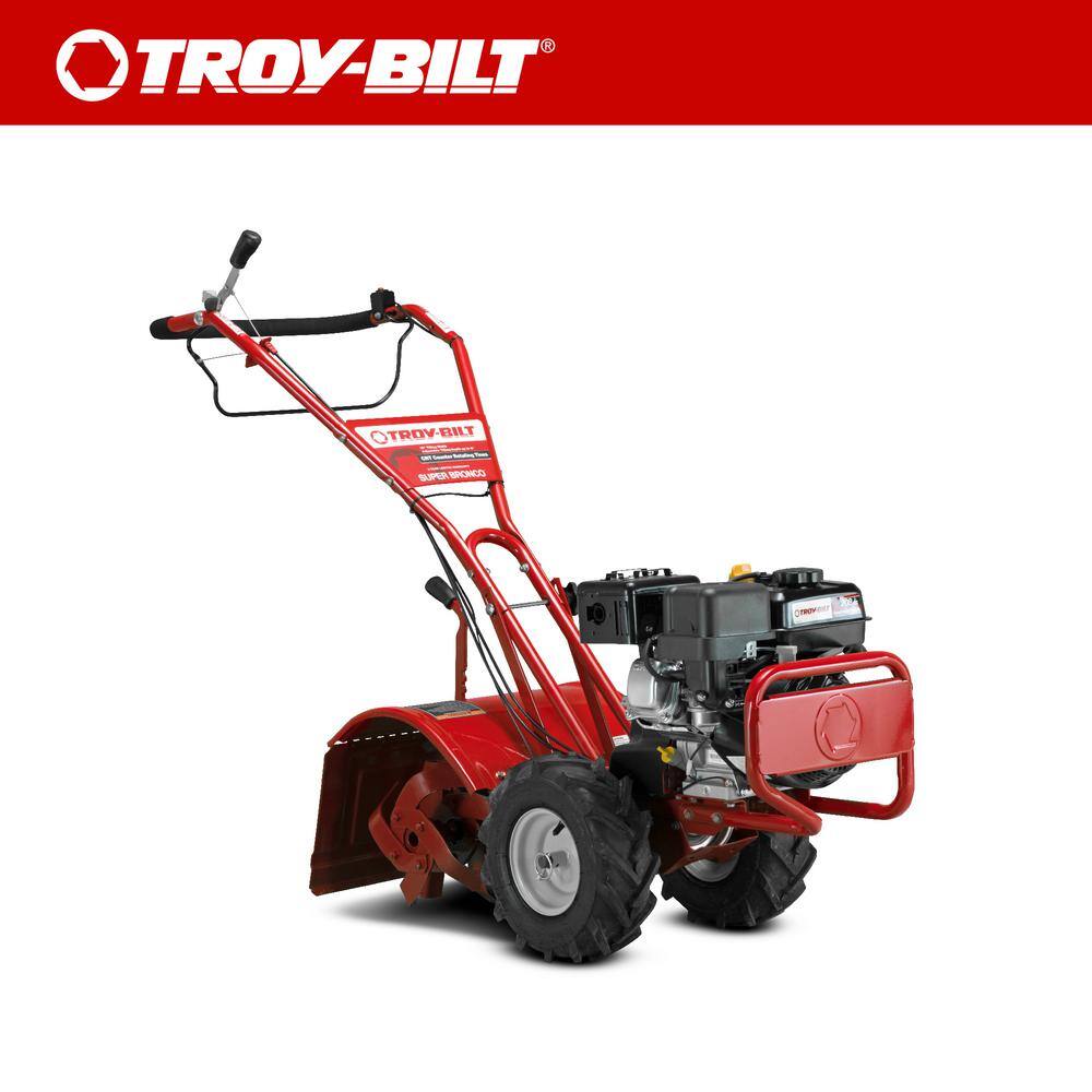 Troy-Bilt Super Bronco 16 in. 208 cc OHV Engine Rear Tine Counter Rotating Gas Garden Tiller with Power Reverse Super Bronco CRT