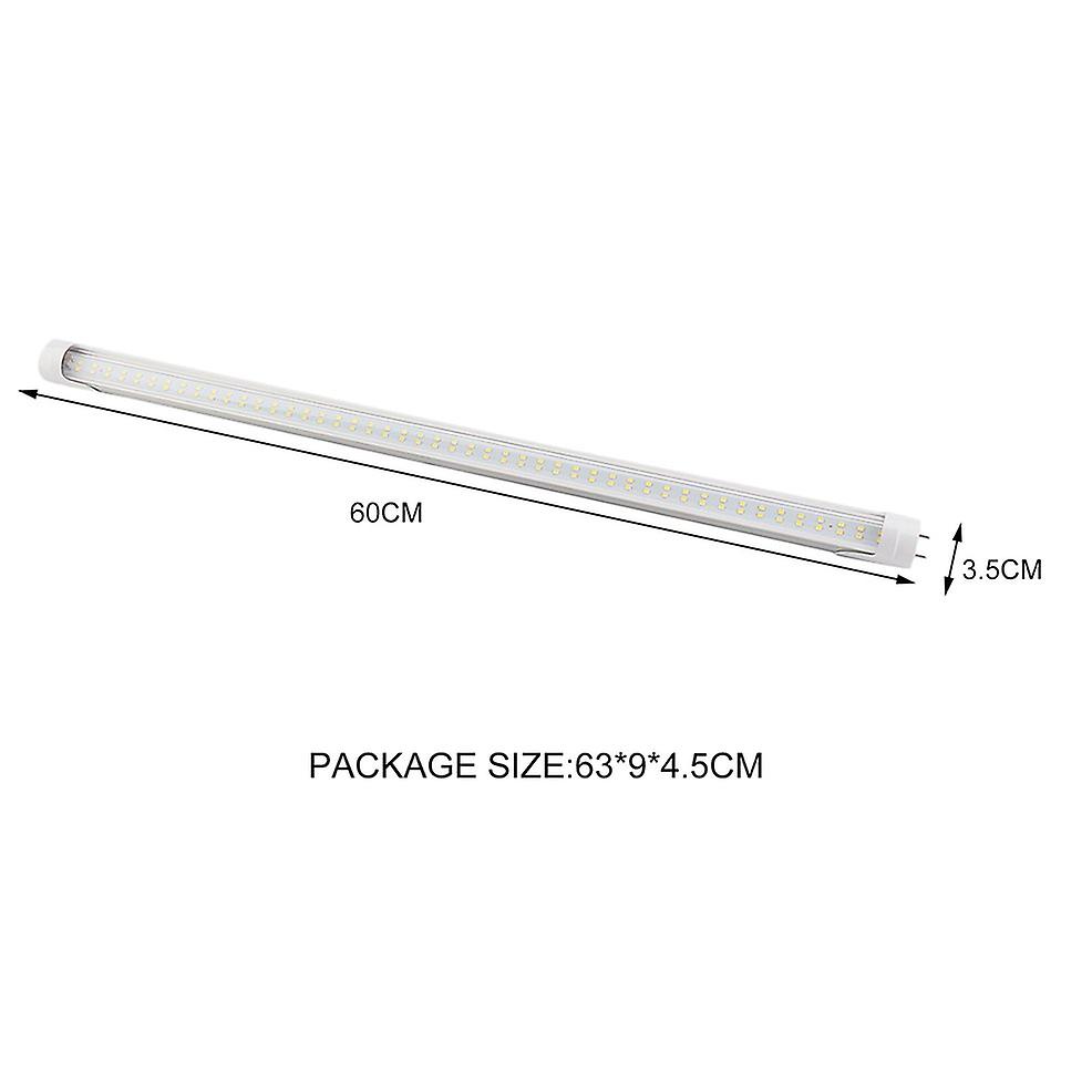 2pcs T8 Fluorescent Double-row Led Tube Light 60cm Length 18w Day White 4000k